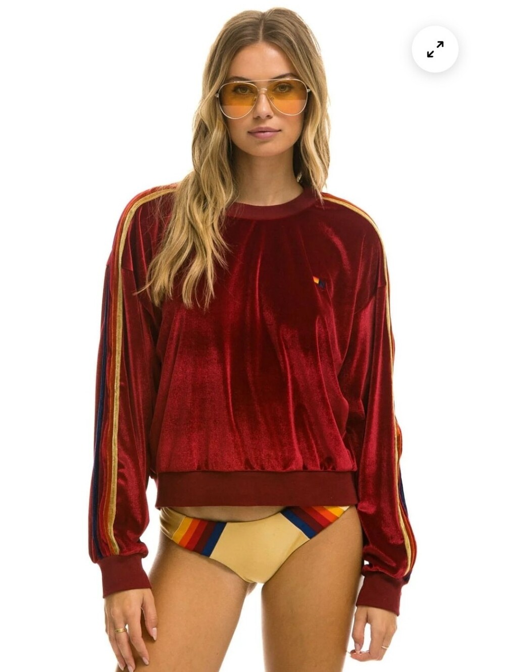 Aviator Nation Classic Velvet Relaxed Sweatshirt